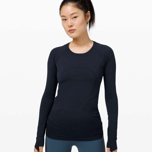 Lululemon Swiftly Tech Long Sleeve 2.0 HIP length - True Navy? Size 4 - Picture 1 of 10